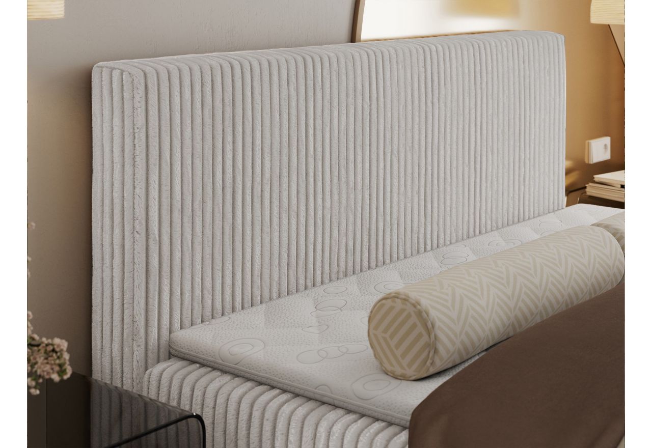 Łóżko kontynentalne TILIANO 200x200 - H4 - jasnoszary, sztruks