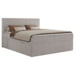 Łóżko kontynentalne TILIANO 200x200 - H4 - jasnoszary, sztruks