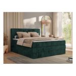 Łóżko kontynentalne TILIANO KING 180x200 - H3 - ciemnozielony, sztruks