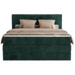 Łóżko kontynentalne TILIANO KING 200x200 - H3 - ciemnozielony, sztruks