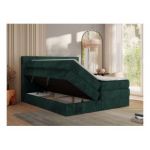 Łóżko kontynentalne TILIANO KING 140x200 - H4 - ciemnozielony, sztruks
