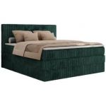 Łóżko kontynentalne TILIANO KING 180x200 - H4 - ciemnozielony, sztruks
