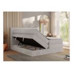 Łóżko kontynentalne TILIANO KING 140x200 - H3 - jasnoszary, sztruks