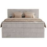 Łóżko kontynentalne TILIANO KING 140x200 - H3 - jasnoszary, sztruks