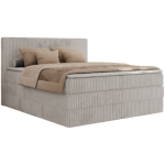 Łóżko kontynentalne TILIANO KING 200x200 - H3 - jasnoszary, sztruks