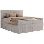 Łóżko kontynentalne TILIANO KING 200x200 - H3 - jasnoszary, sztruks