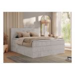 Łóżko kontynentalne TILIANO KING 200x200 - H4 - jasnoszary, sztruks