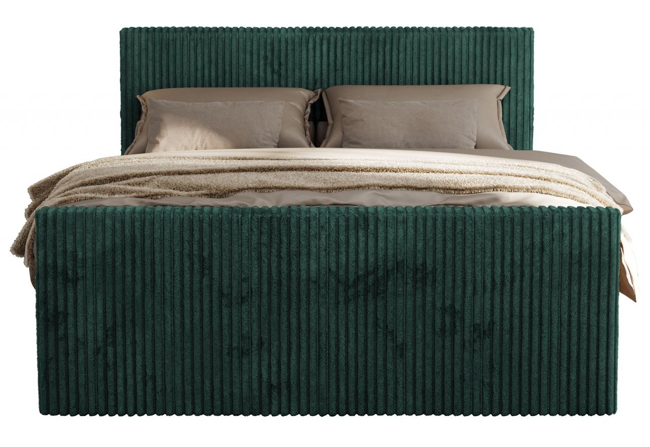 Łóżko kontynentalne TILIANO DUO 180x200 - H3 - ciemnozielony, sztruks