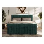 Łóżko kontynentalne TILIANO DUO 200x200 - H3 - ciemnozielony, sztruks