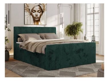 Łóżko kontynentalne TILIANO DUO 160x200 - H4 - ciemnozielony, sztruks