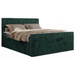 Łóżko kontynentalne TILIANO DUO 180x200 - H4 - ciemnozielony, sztruks