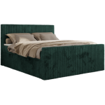 Łóżko kontynentalne TILIANO DUO 200x200 - H4 - ciemnozielony, sztruks