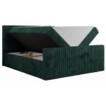 Łóżko kontynentalne TILIANO DUO 200x200 - H4 - ciemnozielony, sztruks