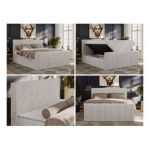 Łóżko kontynentalne TILIANO DUO 140x200 - H3 - jasnoszary, sztruks