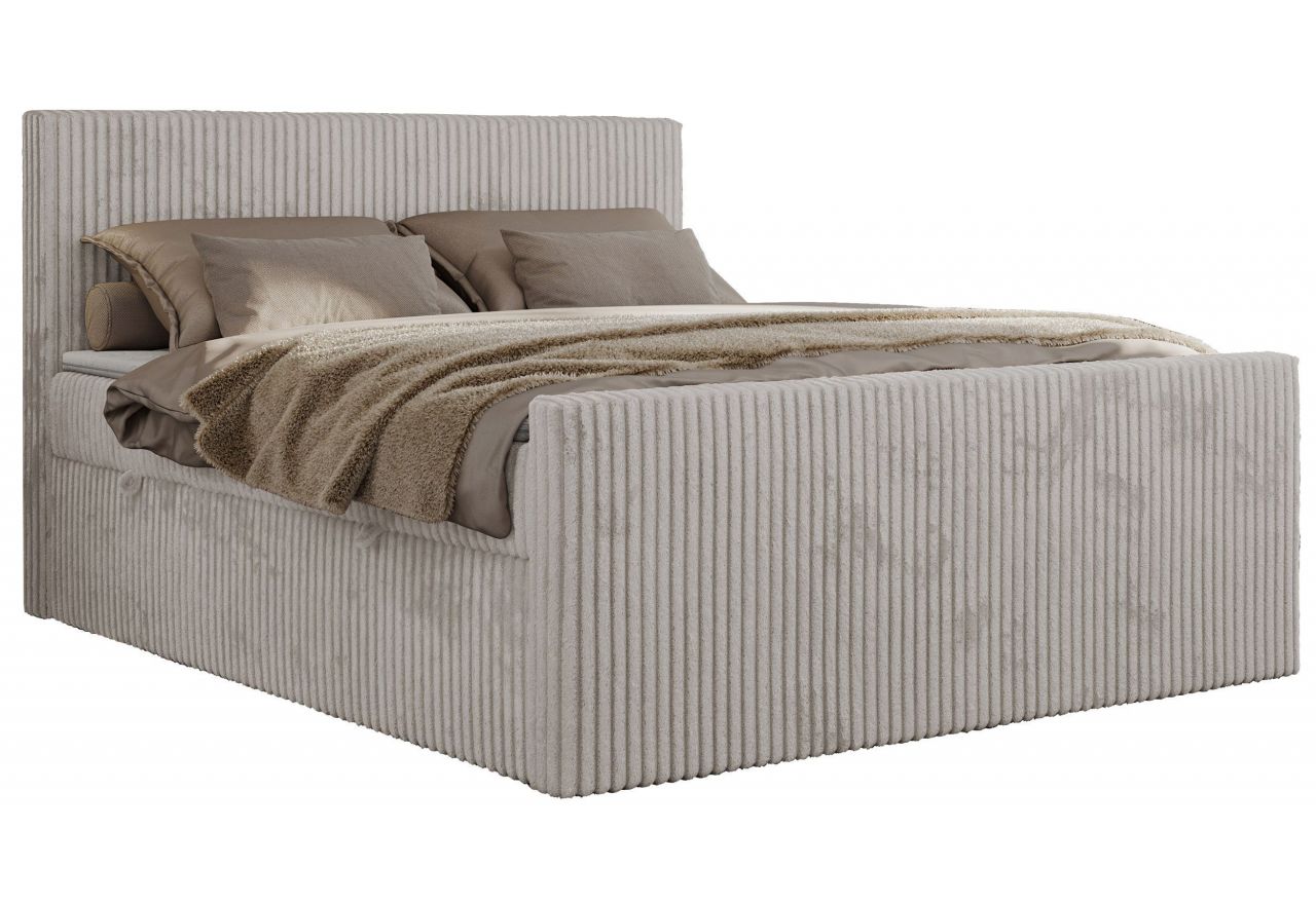 Łóżko kontynentalne TILIANO DUO 160x200 - H3 - jasnoszary, sztruks