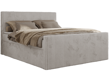 Łóżko kontynentalne TILIANO DUO 200x200 - H3 - jasnoszary, sztruks