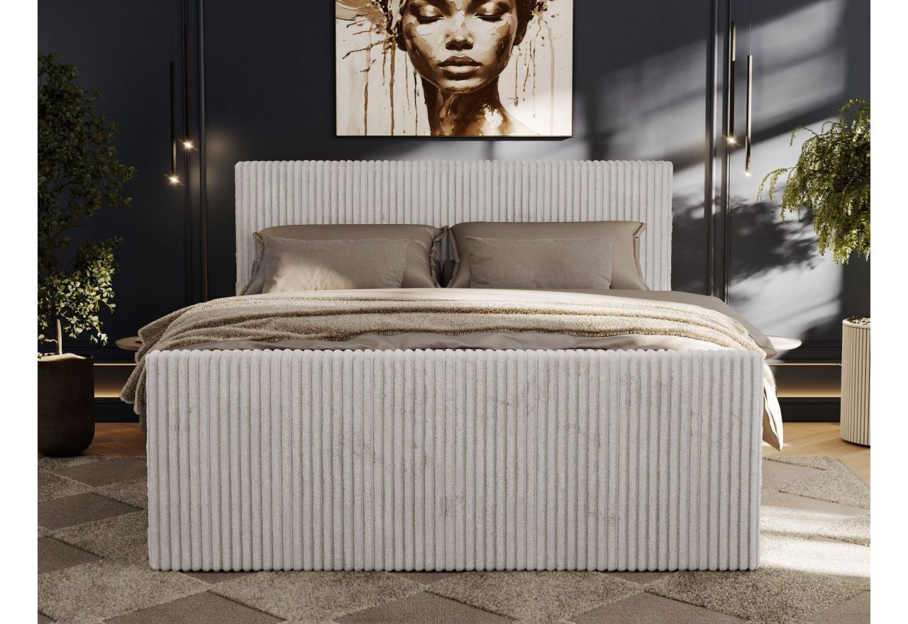 Łóżko kontynentalne TILIANO DUO 200x200 - H3 - jasnoszary, sztruks