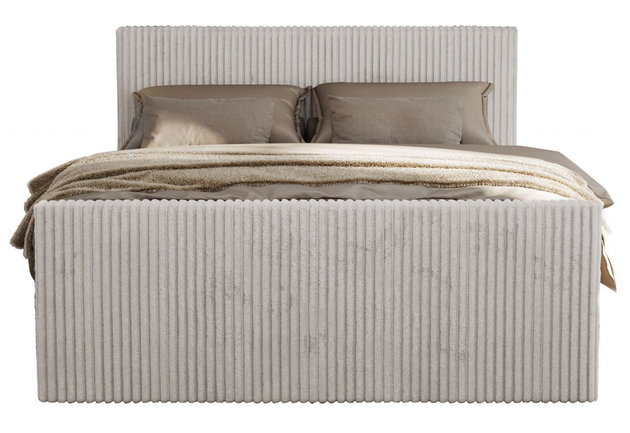 Łóżko kontynentalne TILIANO DUO 140x200 - H4 - jasnoszary, sztruks