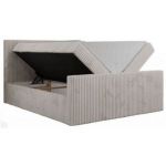 Łóżko kontynentalne TILIANO DUO 160x200 - H4 - jasnoszary, sztruks