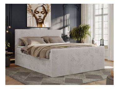 Łóżko kontynentalne TILIANO DUO 180x200 - H4 - jasnoszary, sztruks