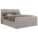 Łóżko kontynentalne TILIANO DUO 180x200 - H4 - jasnoszary, sztruks