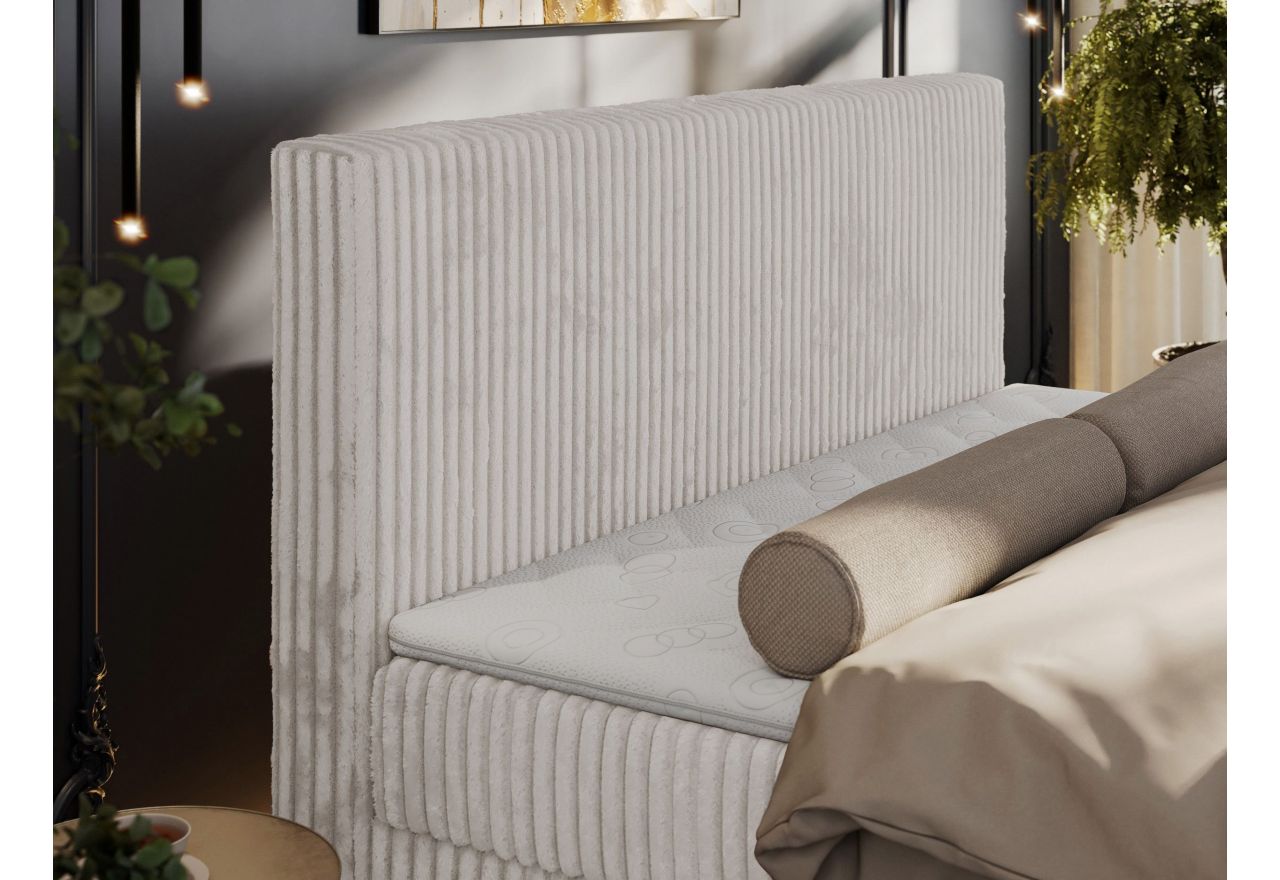 Łóżko kontynentalne TILIANO DUO 200x200 - H4 - jasnoszary, sztruks