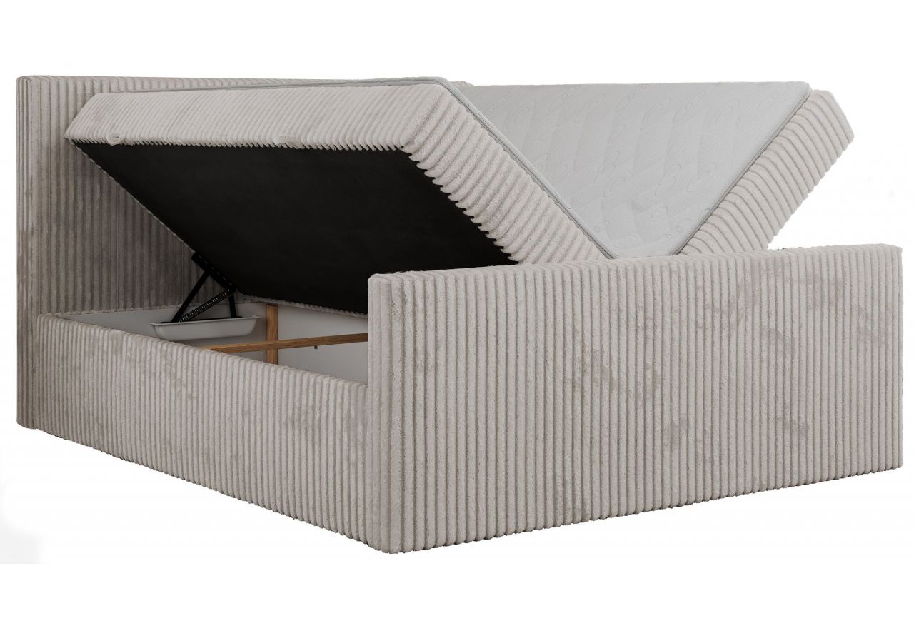 Łóżko kontynentalne TILIANO DUO 200x200 - H4 - jasnoszary, sztruks