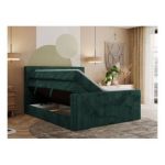 Łóżko kontynentalne TILIANO KING DUO 160x200 - H3 - ciemnozielony, sztruks