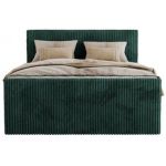 Łóżko kontynentalne TILIANO KING DUO 180x200 - H4 - ciemnozielony, sztruks