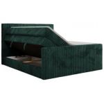 Łóżko kontynentalne TILIANO KING DUO 180x200 - H4 - ciemnozielony, sztruks