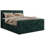Łóżko kontynentalne TILIANO KING DUO 200x200 - H4 - ciemnozielony, sztruks
