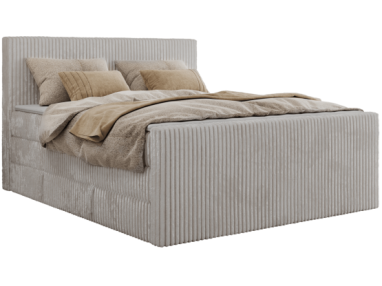 Łóżko kontynentalne TILIANO KING DUO 140x200 - H3 - jasnoszary, sztruks