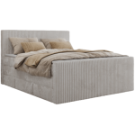 Łóżko kontynentalne TILIANO KING DUO 140x200 - H3 - jasnoszary, sztruks