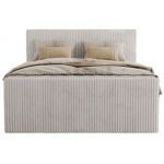 Łóżko kontynentalne TILIANO KING DUO 140x200 - H3 - jasnoszary, sztruks