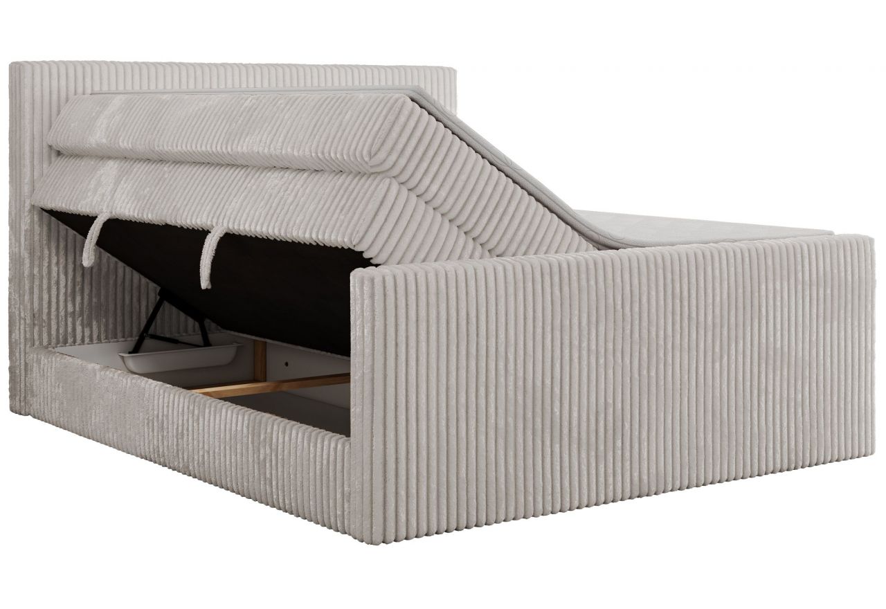 Łóżko kontynentalne TILIANO KING DUO 140x200 - H3 - jasnoszary, sztruks