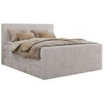 Łóżko kontynentalne TILIANO KING DUO 160x200 - H3 - jasnoszary, sztruks