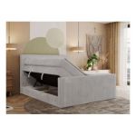 Łóżko kontynentalne TILIANO KING DUO 180x200 - H3 - jasnoszary, sztruks
