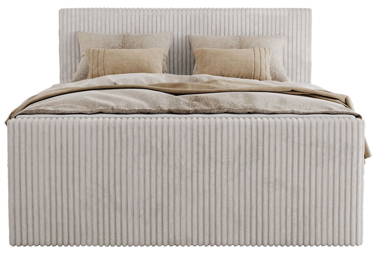 Łóżko kontynentalne TILIANO KING DUO 200x200 - H3 - jasnoszary, sztruks