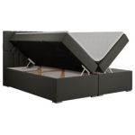 Łóżko kontynentalne PERA 140x200 - Soft 20 - grafitowa ekoskóra - OUTLET