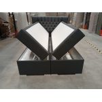 Łóżko kontynentalne PERA 140x200 - Soft 20 - grafitowa ekoskóra - OUTLET