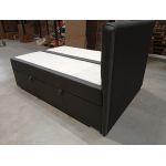 Łóżko kontynentalne PERA 140x200 - Soft 20 - grafitowa ekoskóra - OUTLET