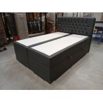 Łóżko kontynentalne PERA 140x200 - Soft 20 - grafitowa ekoskóra - OUTLET