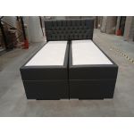 Łóżko kontynentalne PERA 140x200 - Soft 20 - grafitowa ekoskóra - OUTLET