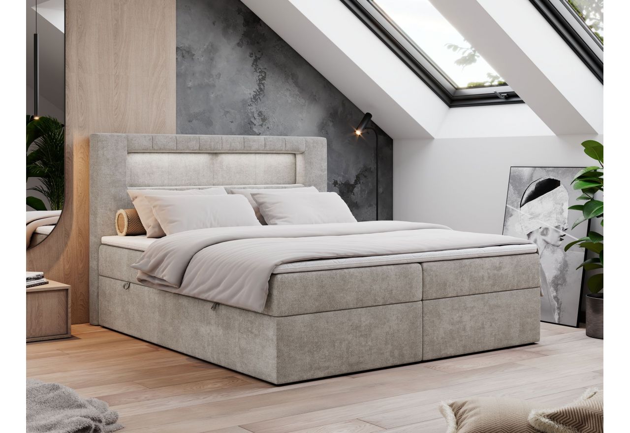 Łóżko kontynentalne GOLD 5 180x200 - Matana 17 - beżowy - OUTLET