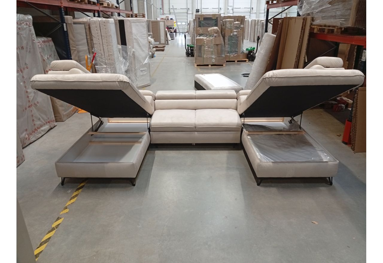 Narożnik PEDRO U - Monolith 02 - beżowy - OUTLETU