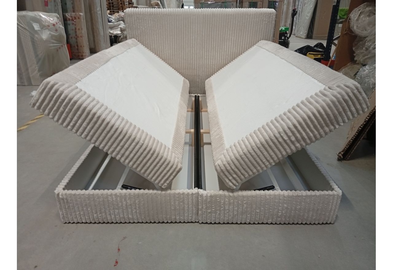 Łóżko kontynentalne TILIANO KING 160x200 - Tilia 01 - beżowy - OUTLETU