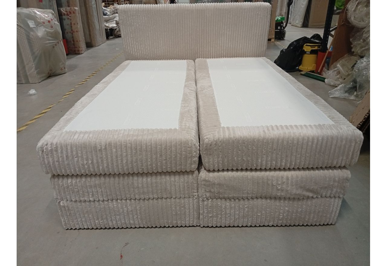 Łóżko kontynentalne TILIANO KING 160x200 - Tilia 01 - beżowy - OUTLETU