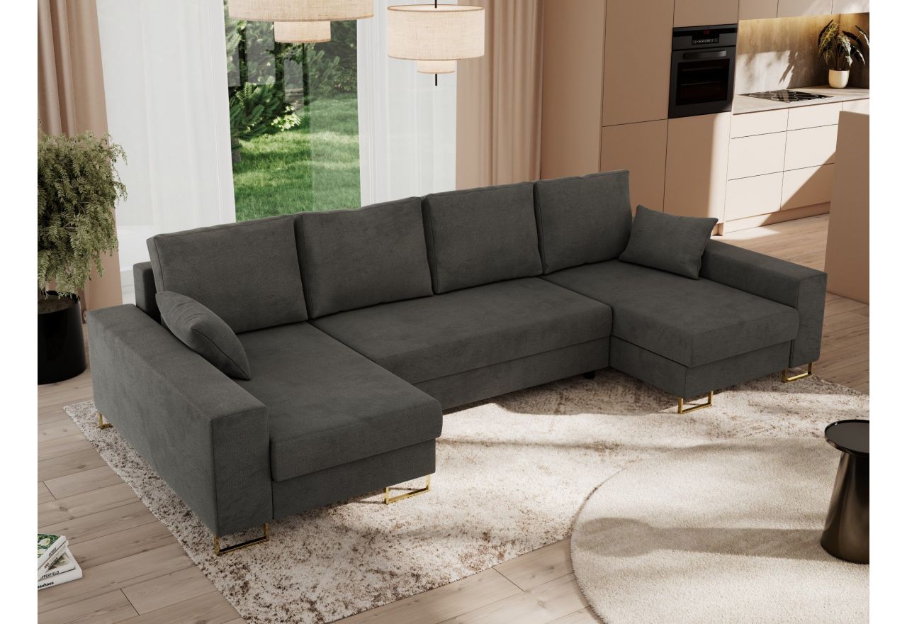 Narożnik DORIAN U - Monolith 92 - ciemny szary - OUTLETU