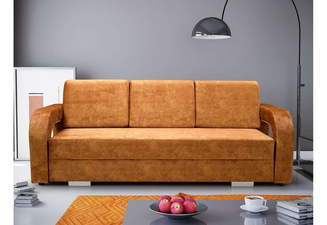 Ponadczasowa sofa, kanapa do salonu z funkcją spania i pojemnikiem na pościel - ARIS / Tesla 06