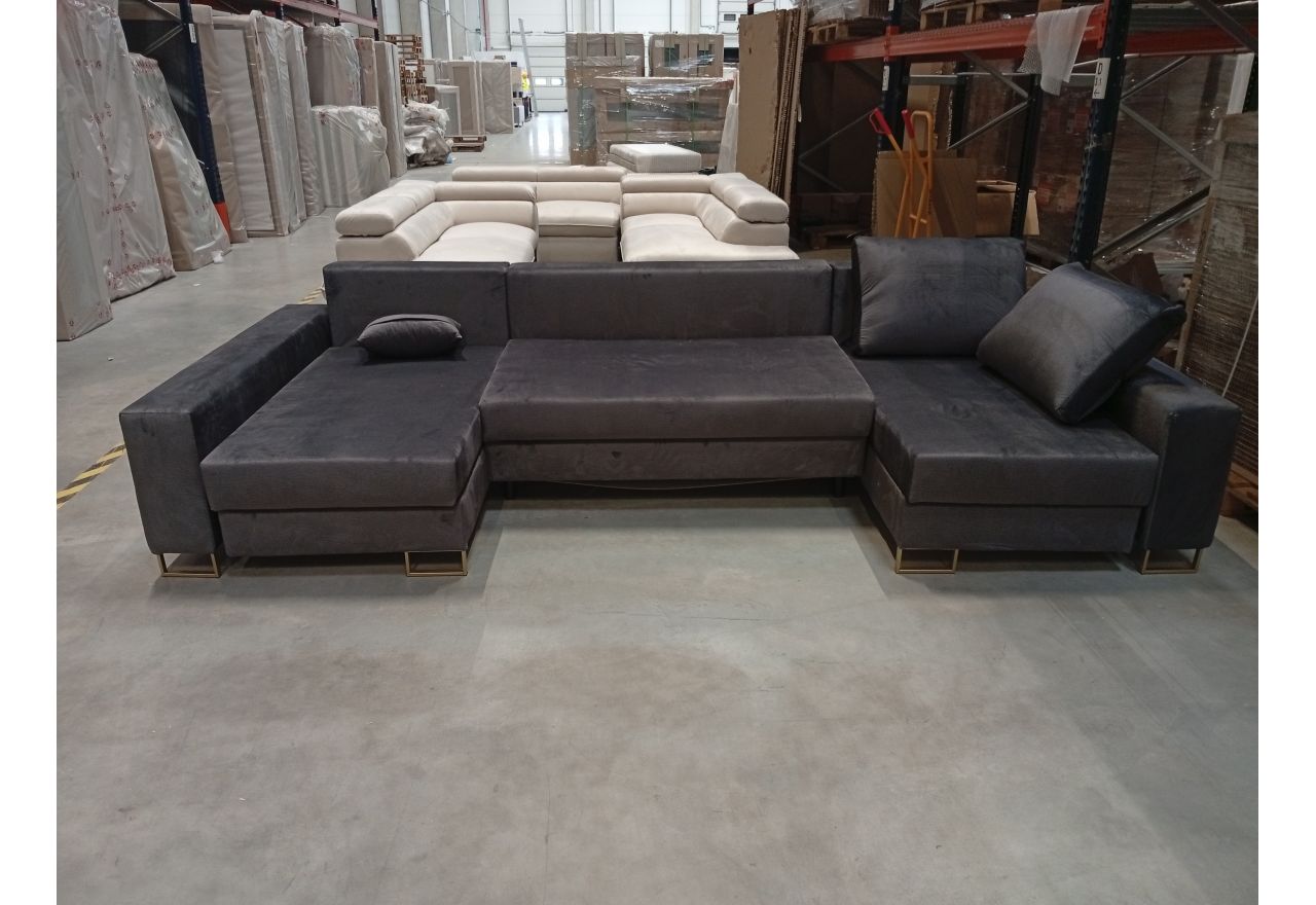 Narożnik DORIAN U - Monolith 92 - ciemny szary - OUTLETU